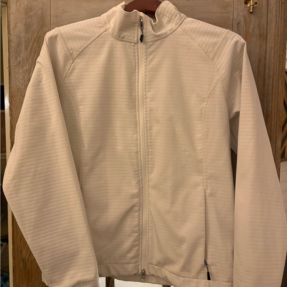 Lands' End Off-White Textured Jacket